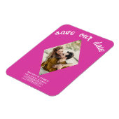 Roze Diamant Foto Bruiloft Save the Date Magneet (Linkerzijde)