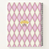 Roze diamant geruite naam prinses notitieboek (Achterkant)
