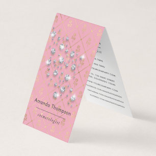 Roze Diamant Glitter Businesskaart Visitekaartje