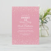 Roze Diamant Glitter Sweet 16 Dansfeest Kaart (Staand voorkant)