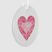 Roze Diamant Hart Gem Glam Chic Love Note Ornament (voorkant)