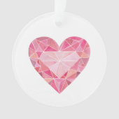 Roze Diamant Hart Gem Glam Chic Love Note Ornament (voorkant)