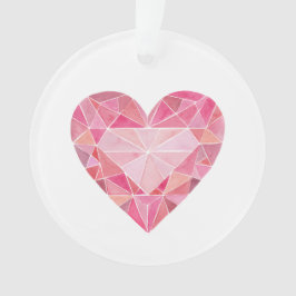 Roze Diamant Hart Gem Glam Chic Love Note Ornament