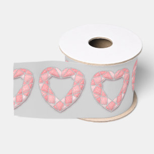 roze diamant hart - lint