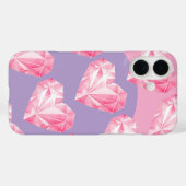 Roze Diamant Hart Patroon – Schattig & Stijlvol Case-Mate iPhone Case (Achterkant (horizontaal))