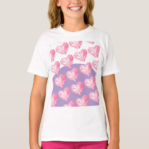 Roze Diamant Hart Patroon – Schattig & Stijlvol T-shirt