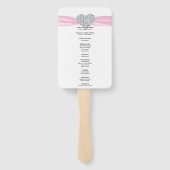 Roze Diamant Hart Trouwprogramma Handwaaier (Achterkant)