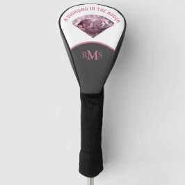 Roze Diamant in het ruwe gepersonaliseerde Golfheadcover
