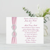 Roze Diamant Infinity bruiloft uitnodiging (Staand voorkant)