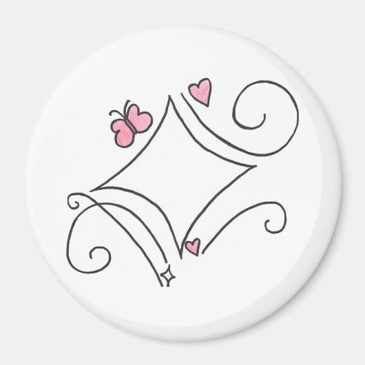 Roze diamant magneet (Voorkant)