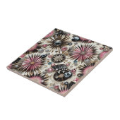 Roze Diamant Mid Century Modern  Tegeltje (Zijkant)