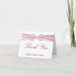 Roze Diamant Oneindig Huwelijk Dankjewelkaart Bedankkaart