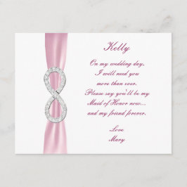 Roze Diamant Oneindig Huwelijk Getuige Kaart