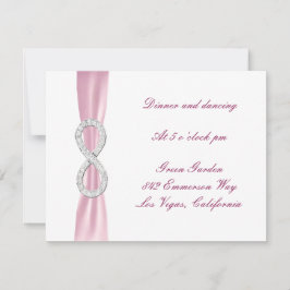 Roze Diamant Oneindig Huwelijksreceptiekaart Kaart