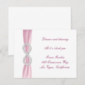 Roze Diamant Oneindig Huwelijksreceptiekaart Kaart (Voorkant / Achterkant)