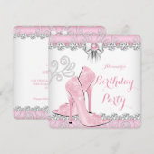  roze diamant op hoog niveau - Birthday party Kaart (Voorkant / Achterkant)