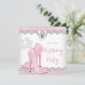 roze diamant op hoog niveau - Birthday party Kaart (Staand voorkant)