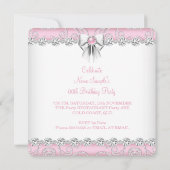 roze diamant op hoog niveau - Birthday party Kaart (Achterkant)