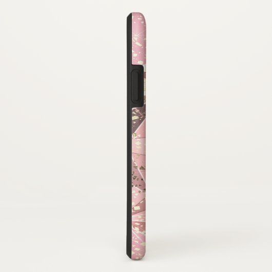Roze diamant op lichte pastel met gouden sprankeli Case-Mate iPhone case (Achterkant / rechts)
