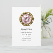 Roze Diamant Quinceañera Kaart (Staand voorkant)