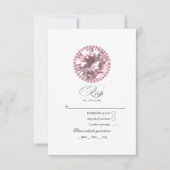 Roze Diamant Quinceañera RSVP Kaartje (Voorkant)