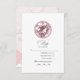 Roze Diamant Quinceañera RSVP Kaartje