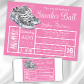 Roze Diamant Sneaker Bal Verjaardagsfeest Kaart