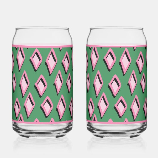 Roze Diamant Sodawater Glas (Voorkant)