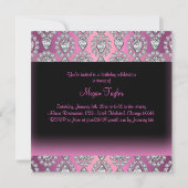 Roze Diamant & Strik Zeventien Uitnodiging (Achterkant)