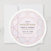 Roze Diamant Trouwkaart 'Save the Date' Save The Date (Voorkant)