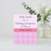 Roze Diamant Verjaardag Kaart (Staand voorkant)