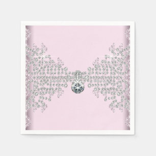 Roze Diamant Verjaardagsfeestje Servetten