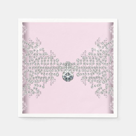 Roze Diamant Verjaardagsfeestje Servetten (Voorkant)