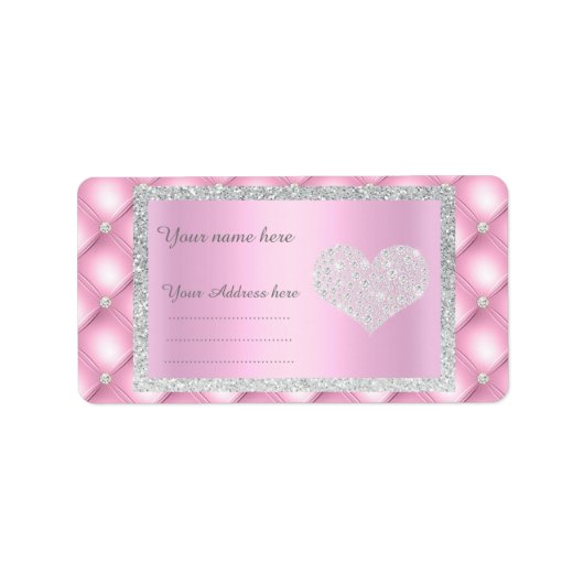  roze diamantADRESETIKETTEN VAN IDODESIGNS Etiket (Voorkant)