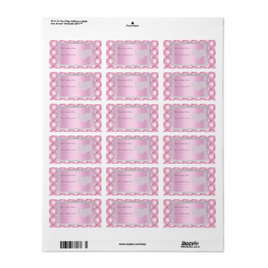  roze diamantADRESETIKETTEN VAN IDODESIGNS Etiket (Full Sheet)