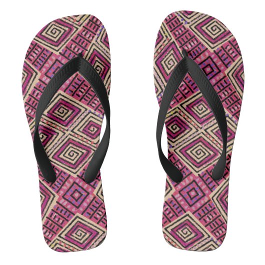 Roze diamanten | Afrikaanse modderkleding Teenslippers (Voetbed)