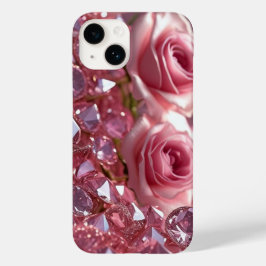 Roze diamanten & bloemblaadjes Case-Mate iPhone 14 hoesje
