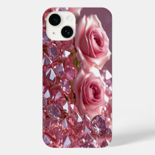 Roze diamanten & bloemblaadjes Case-Mate iPhone 14 hoesje
