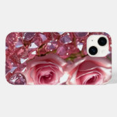 Roze diamanten & bloemblaadjes Case-Mate iPhone case (Achterkant (horizontaal))
