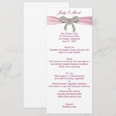 Roze Diamanten Boog Bruiloft Menu Kaart (Voorkant / Achterkant)