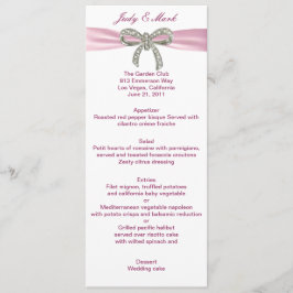 Roze Diamanten Boog Bruiloft Menu Kaart