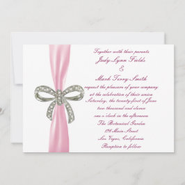 Roze Diamanten Boog Bruiloft Uitnodiging