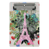 Roze diamanten Eiffeltoren Mini Klembord (Voorkant)
