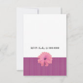 Roze diamanten en Floral Birthday Invitation Kaart (Achterkant)