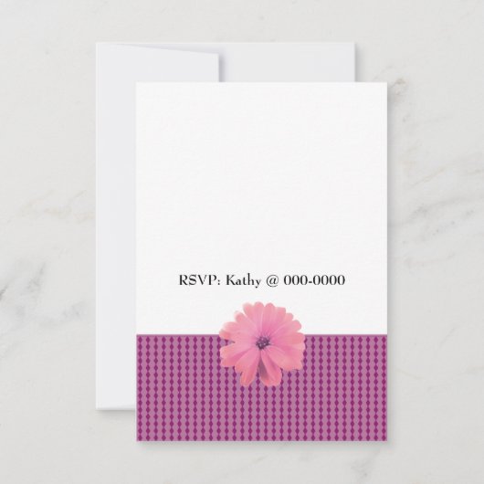 Roze diamanten en Floral Birthday Invitation Kaart (Achterkant)