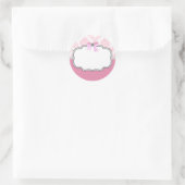 Roze diamanten en parelhoenders ronde sticker (Tas)