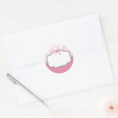 Roze diamanten en parelhoenders ronde sticker (Envelop)