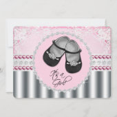  roze diamanten en parels Baby shower Kaart (Voorkant)