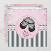 roze diamanten en parels Baby shower Kaart (Voorkant / Achterkant)