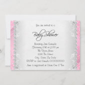 Roze diamanten en parels Baby shower Kaart (Achterkant)